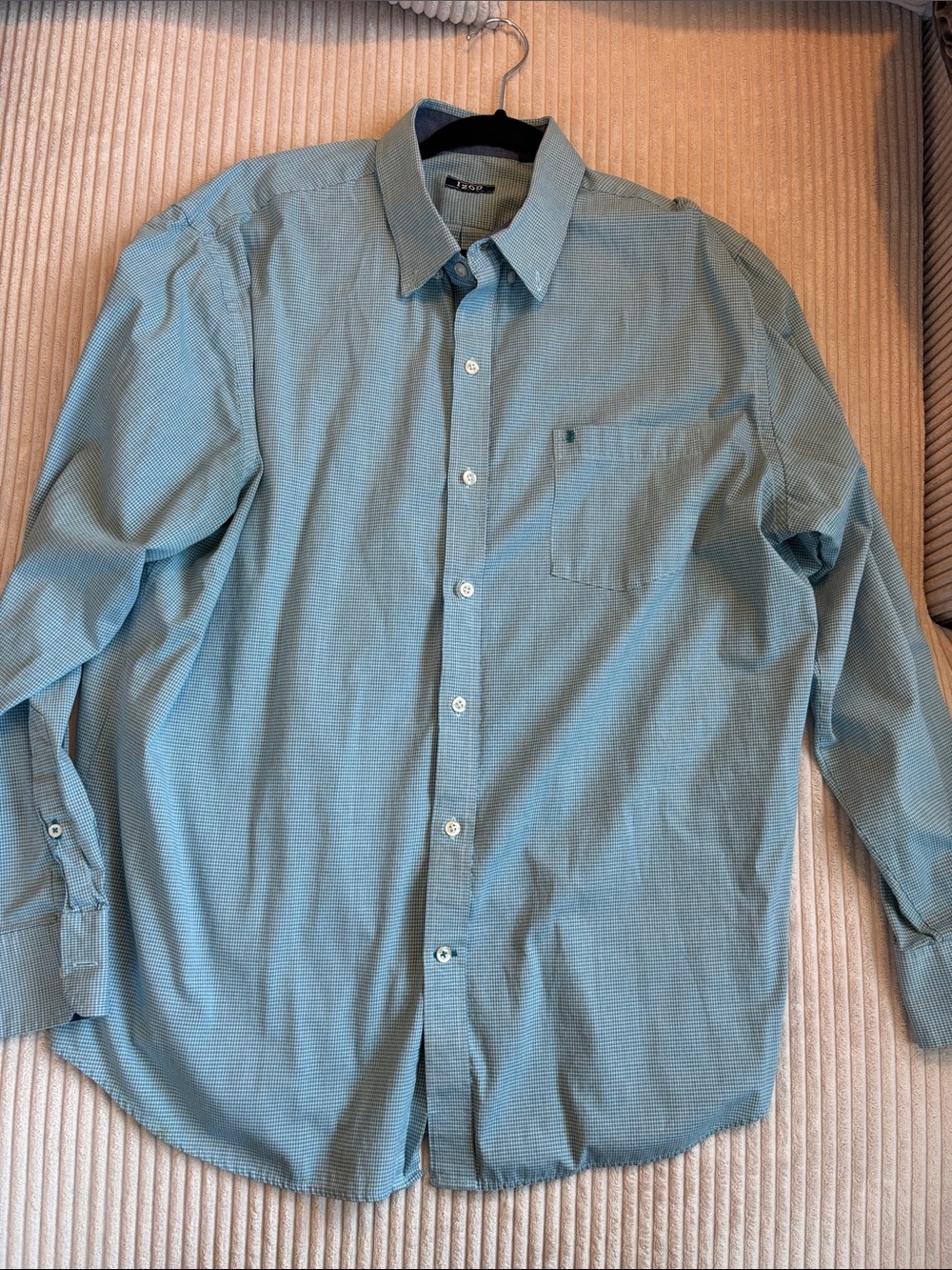 Izod Men's Classic Button-Down Shirt - Light Teal Blue